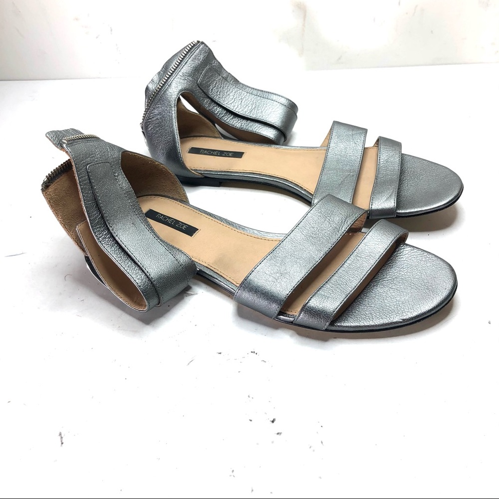 Rachel Zoe silver ankle sandals 9